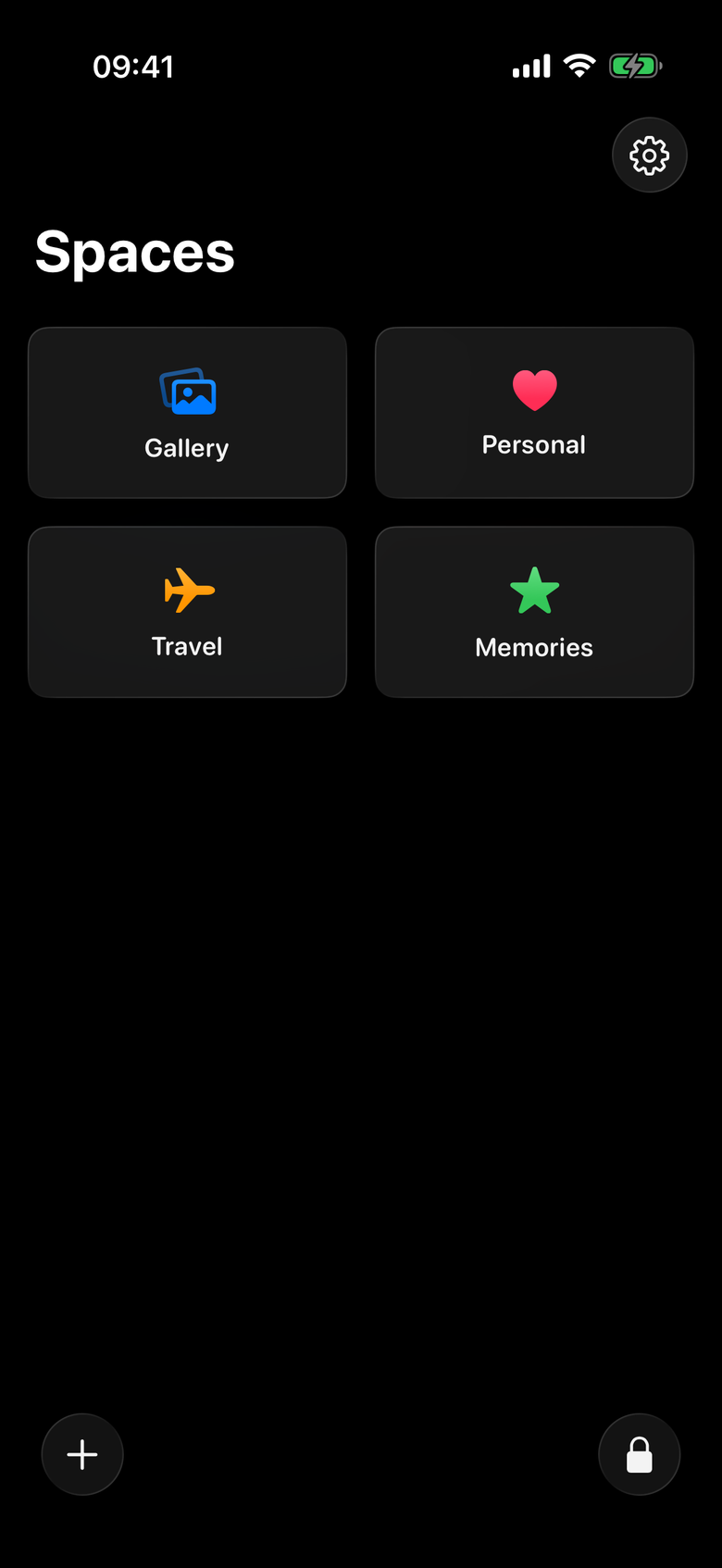 Espaces photos privés organisés par catégorie sur iPhone